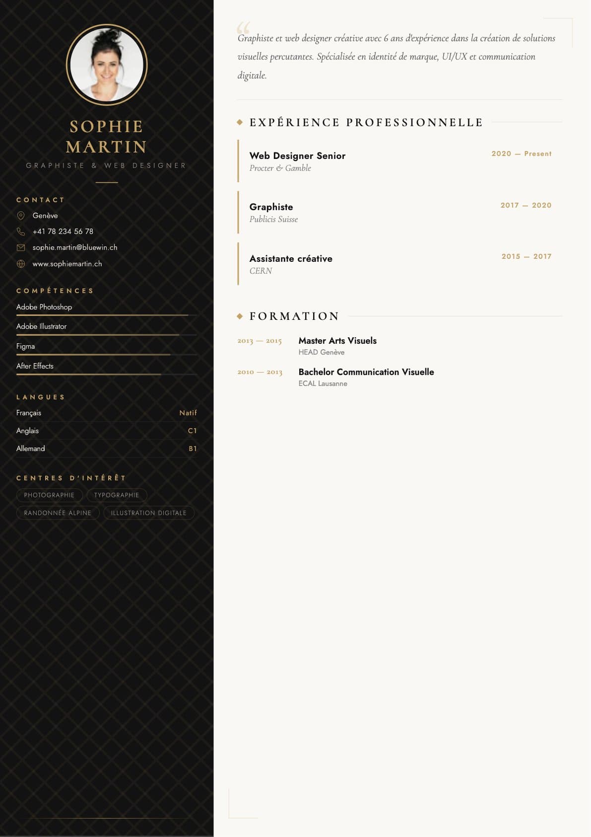 Template Noir Atelier