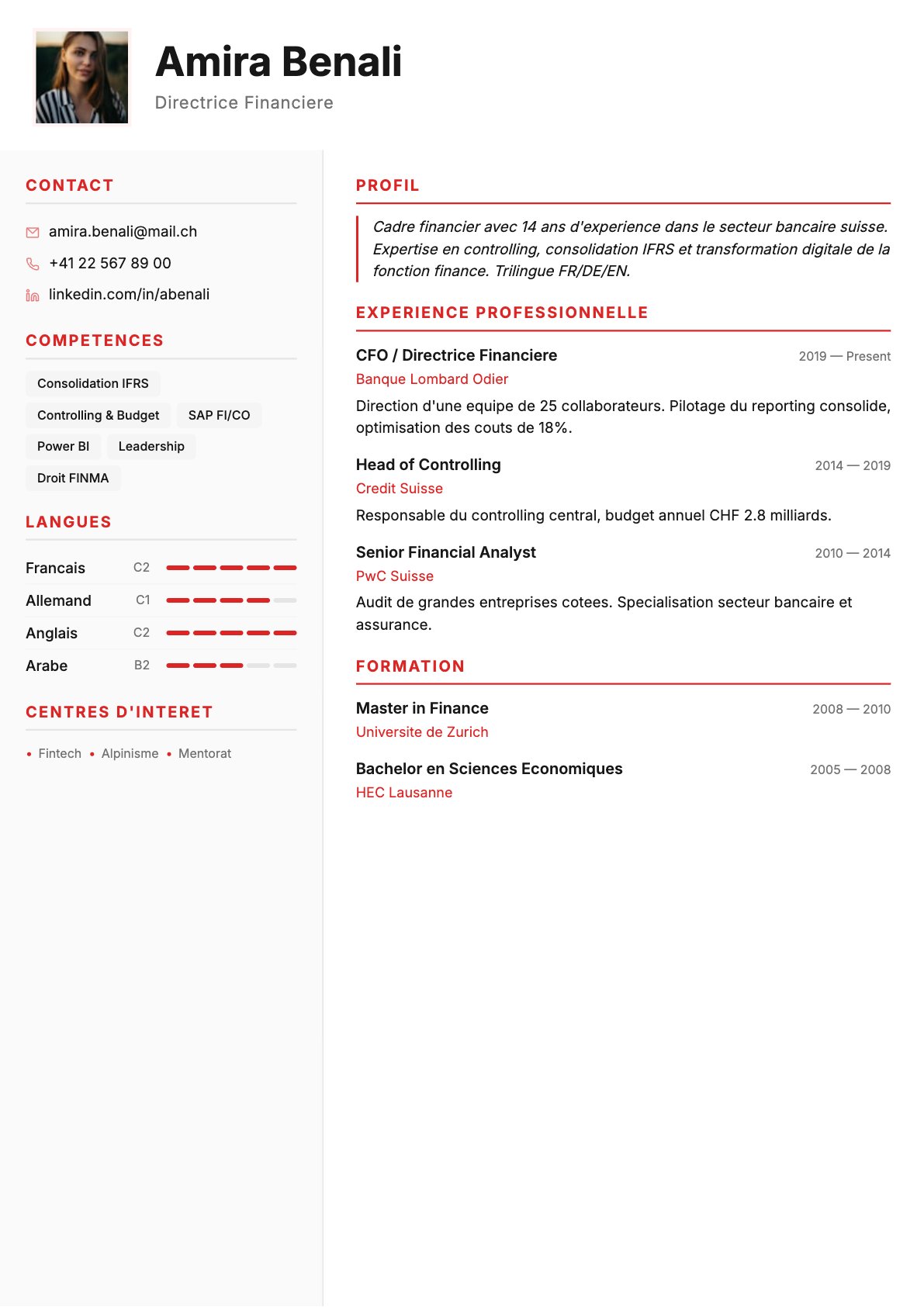 Helvetica — modèle de CV ATS-optimisé